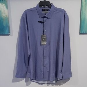 Report Collection Men's Button-Up Dress Shirt - Light Blue. 4 Way Stretch